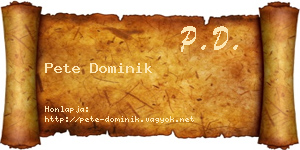 Pete Dominik névjegykártya